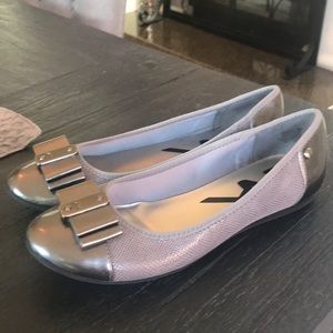 Gray and pewter Anne Klein flats